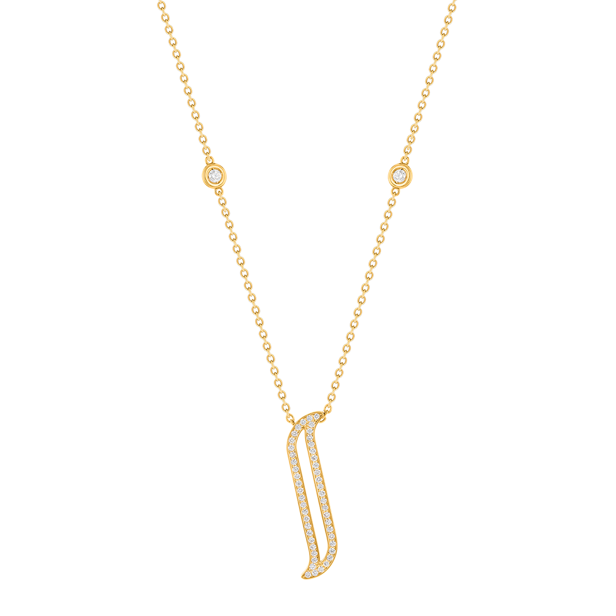 Alif Yellow Gold Diamond Necklace
