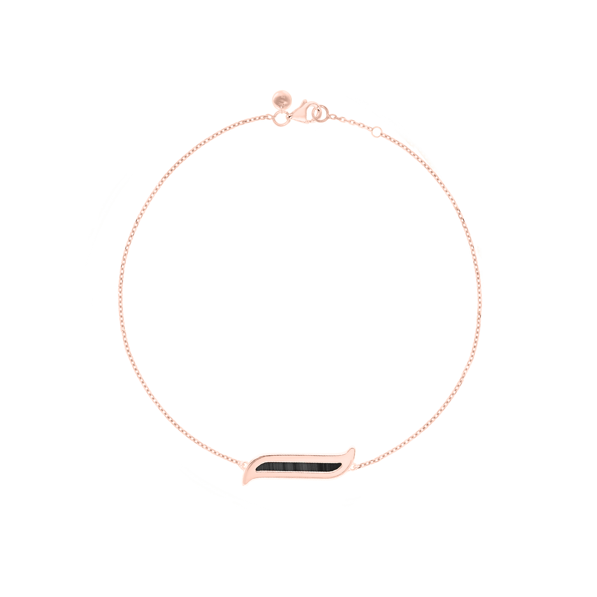 Alif Mosaic Black Jade Bracelet In 18K Rose Gold