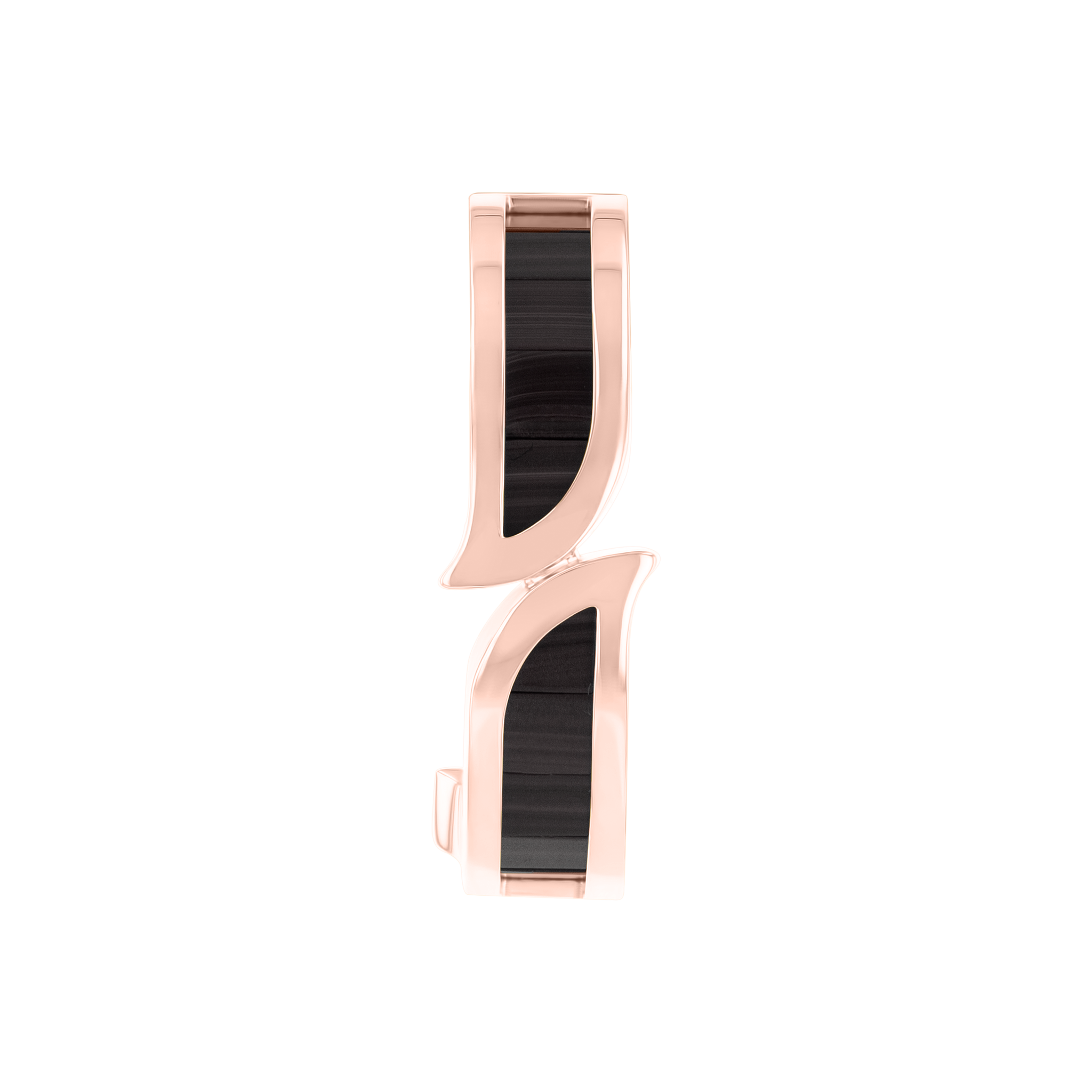 Alif Mosaic Black Jade Hoop Earrings In 18K Rose Gold