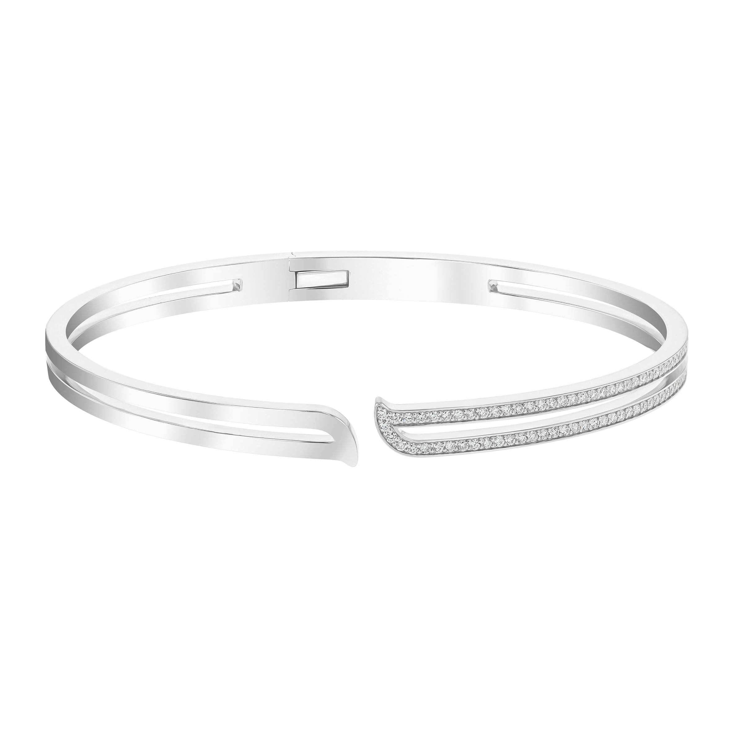 Alif White Gold Diamond Bangle