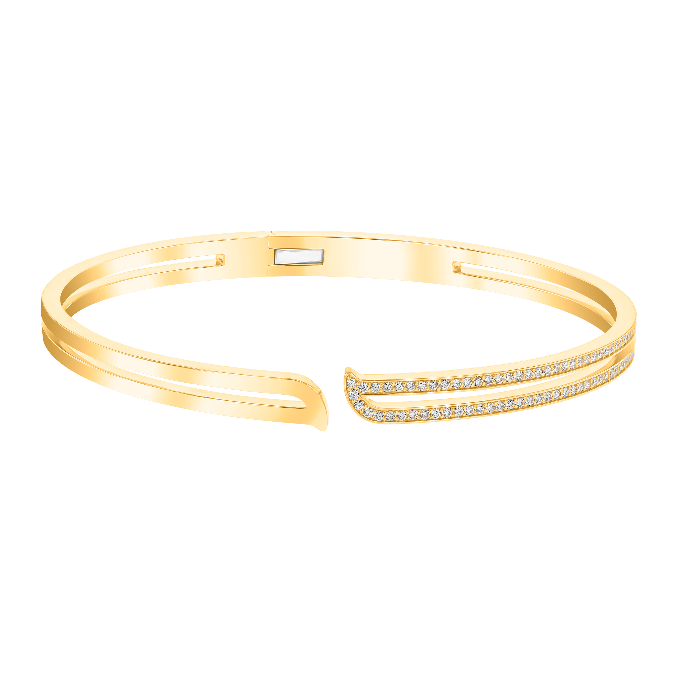 Alif Yellow Gold Diamond Bangle