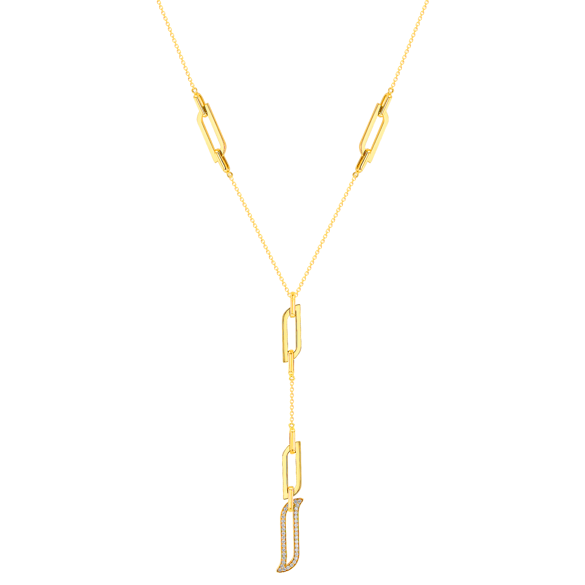 Alif Unity Y Necklace 18K Yellow Gold &Diamond 