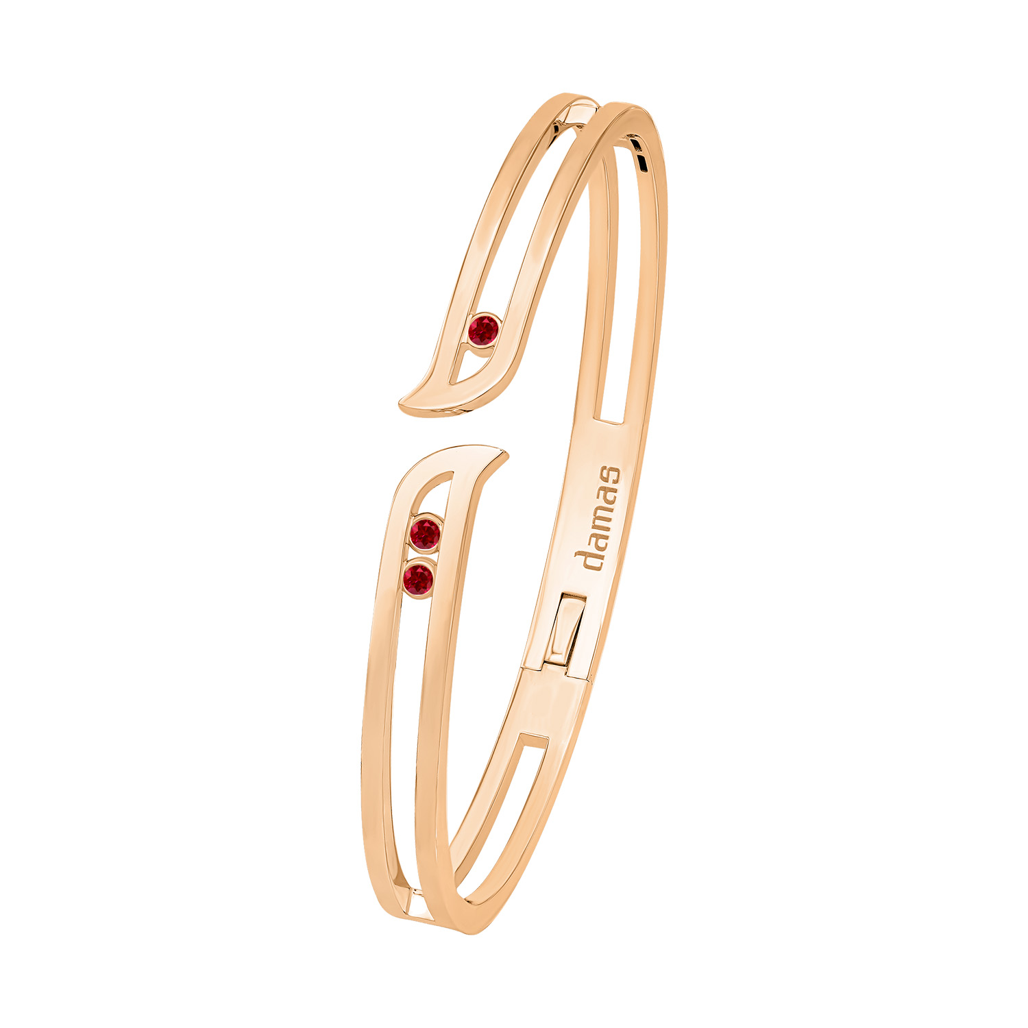 Alif Brilliance 18k Rose Gold and Ruby Bangle
