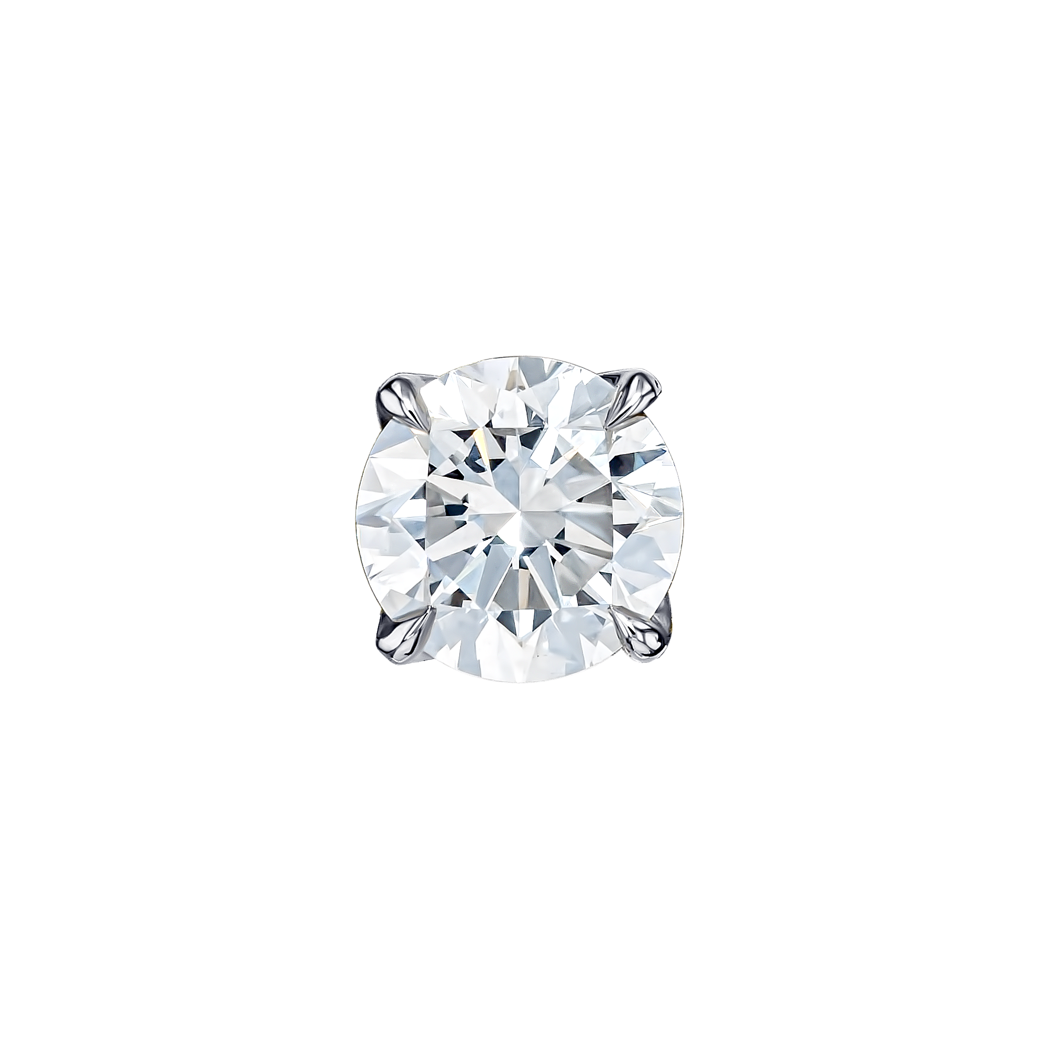 Gaia Solitaire 0.5 Carat Diamond Stud Earrings in 18K White Gold 