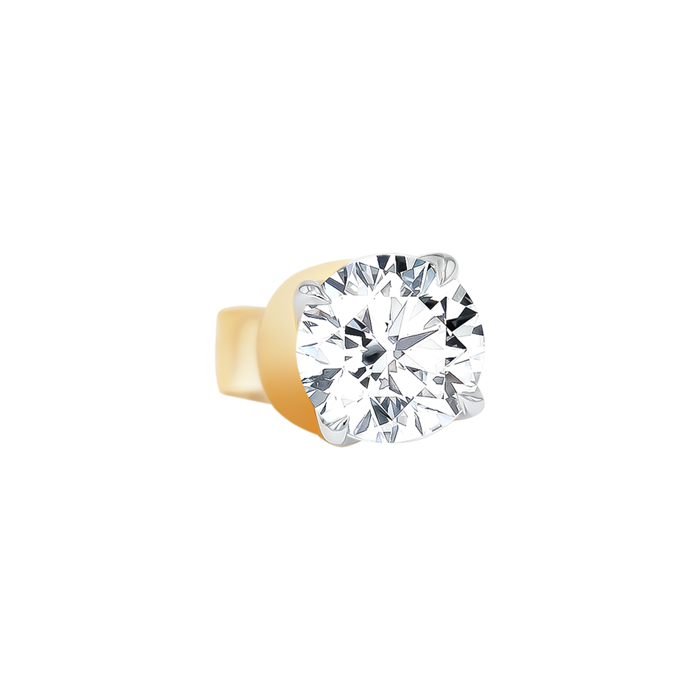 Gaia Solitaire 1 Carat Diamond Stud Earrings in 18K Yellow  Gold 