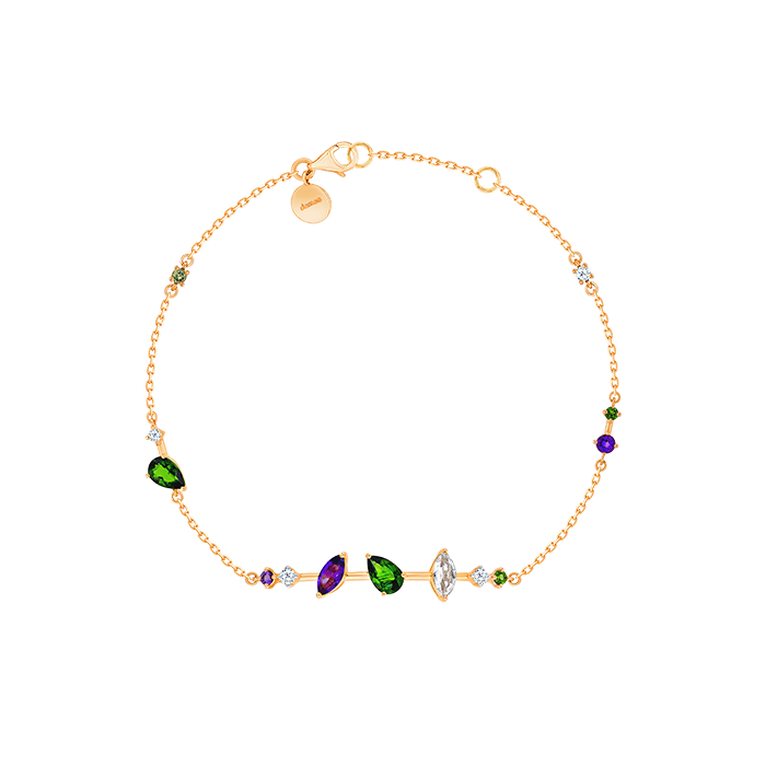 Fireworks Fiesta Diamond and Precious Gem Bracelet in 18k Rose Gold
