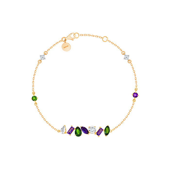 Fireworks Fiesta Diamond and Precious Gem Bracelet in 18k Rose Gold