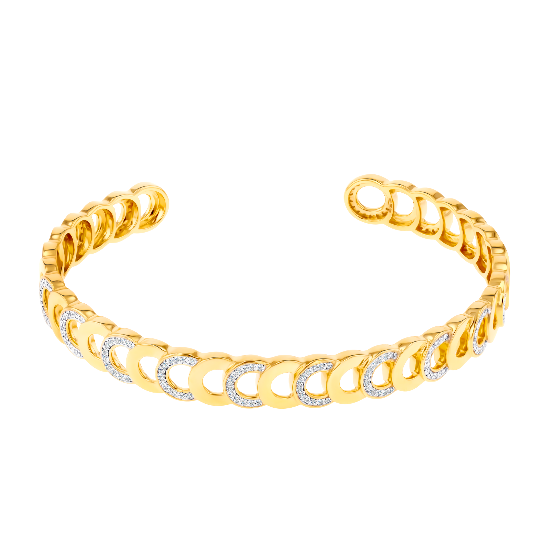 Revolve Diamond   Bangle set in 18K Yellow Gold